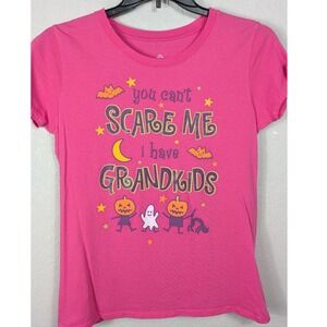 Halloween T-Shirt You Cant Scare Me I Have Grandkids Women's Size L‎ Pink